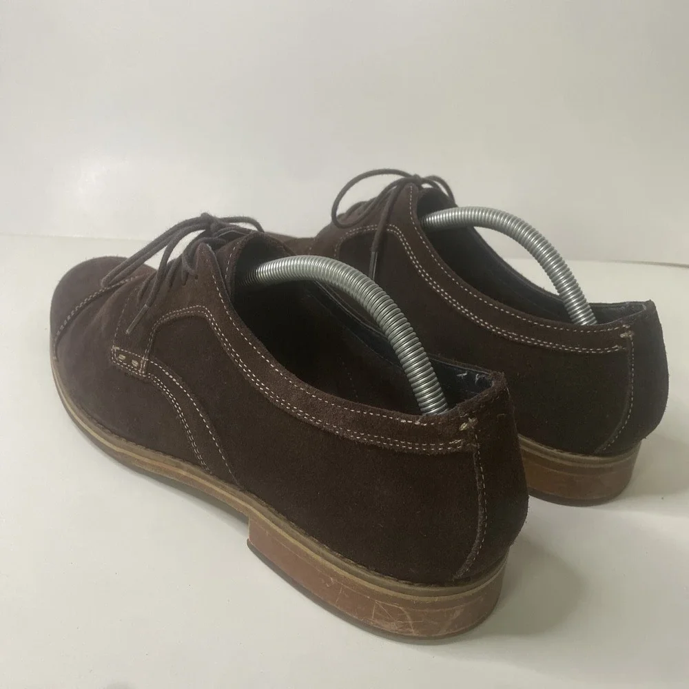 Johnston Murphy‎ Brown Suede Cap Toe Lace Up Oxfords Shoes Men's 11M (59-10727)